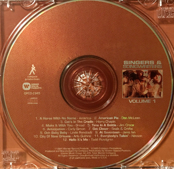 Various : Singers & Songwriters Volume 1 (CD, Comp)