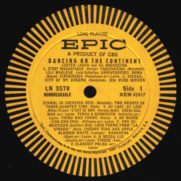 Lester Lanin And His Orchestra : Dancing On The Continent (LP, Mono)
