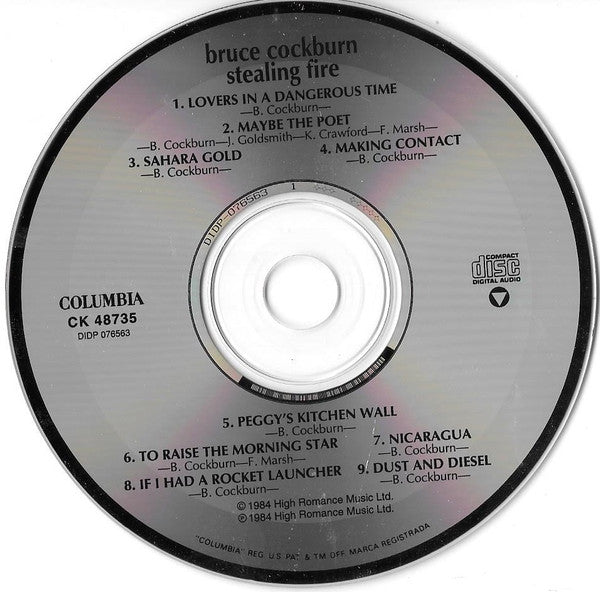 Bruce Cockburn : Stealing Fire (CD, Album)