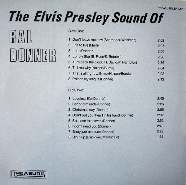 Ral Donner : The Elvis Presley Sound Of (LP, Comp)