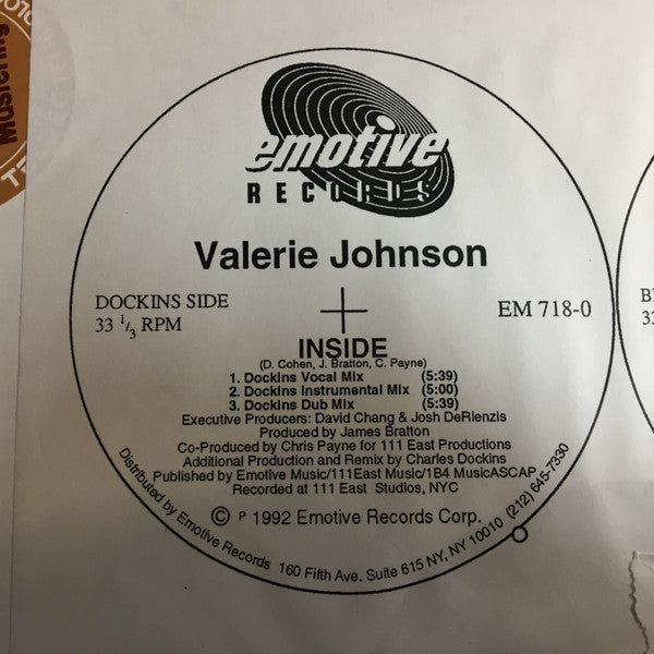Valerie Johnson : Inside (12", TP)