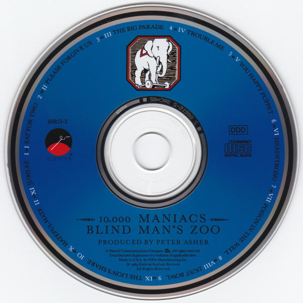 10,000 Maniacs : Blind Man's Zoo (CD, Album)