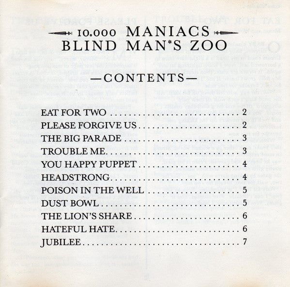 10,000 Maniacs : Blind Man's Zoo (CD, Album)