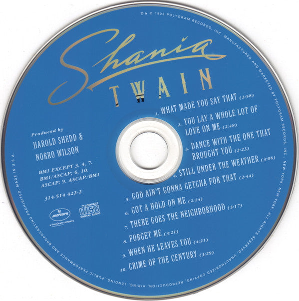 Shania Twain : Shania Twain (CD, Album, RE)