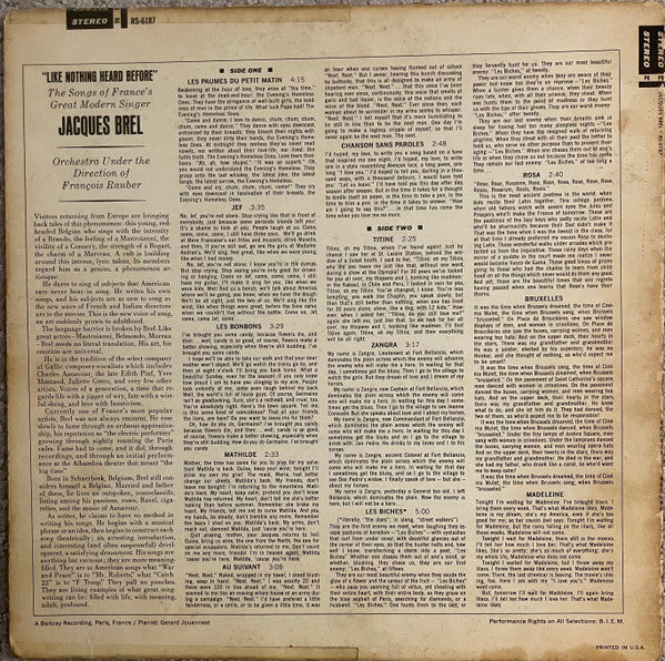 Jacques Brel : Jacques Brel (LP, Comp)