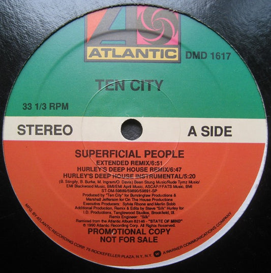 Ten City : Superficial People (12", Promo)