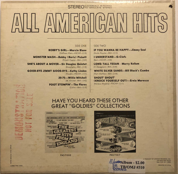Various : All American Hits (LP, Comp)