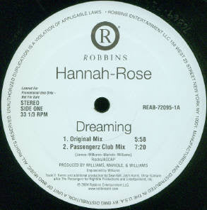 Hannah-Rose : Dreaming (12", Promo)