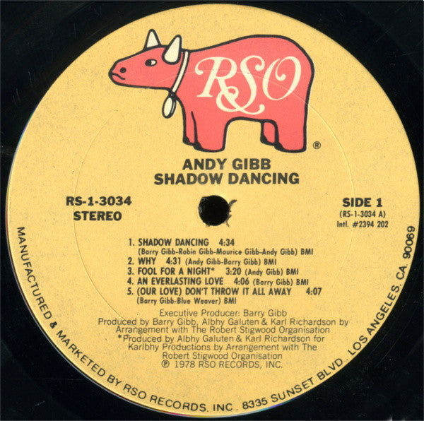 Andy Gibb : Shadow Dancing (LP, Album, Pit)