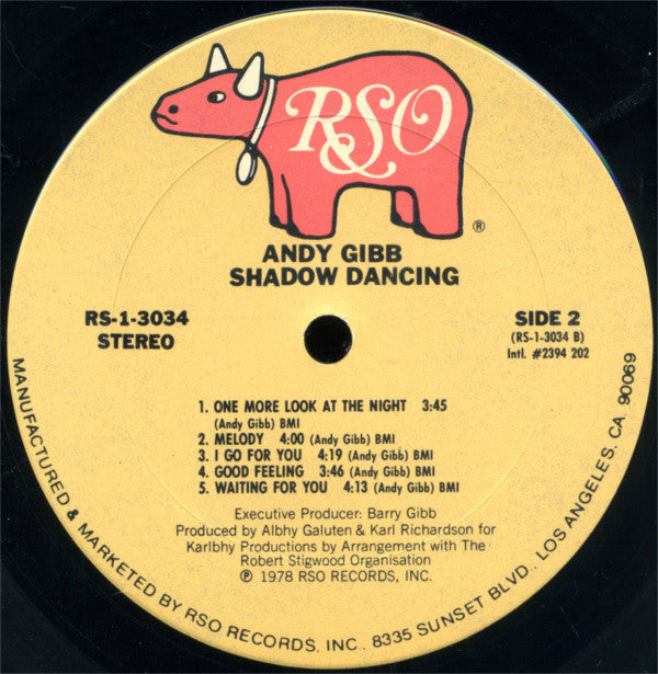 Andy Gibb : Shadow Dancing (LP, Album, Pit)