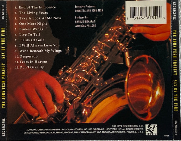 The John Tesh Project : Sax By The Fire (CD, Album)