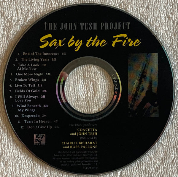 The John Tesh Project : Sax By The Fire (CD, Album)