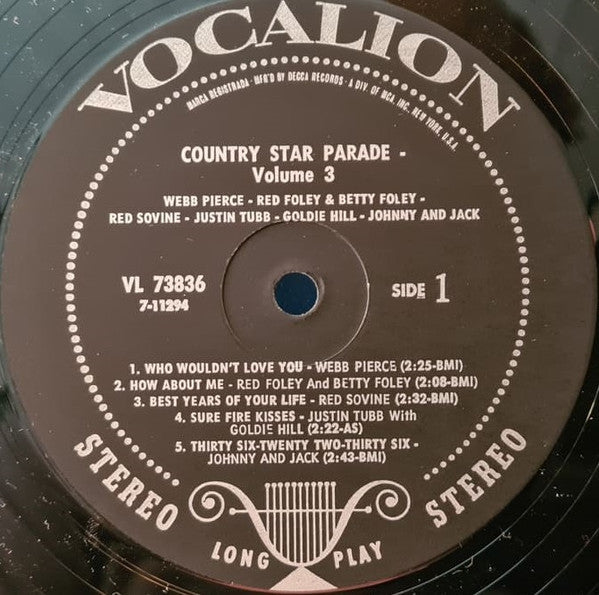 Various : Country Star Parade Vol. 3 (LP, Comp)