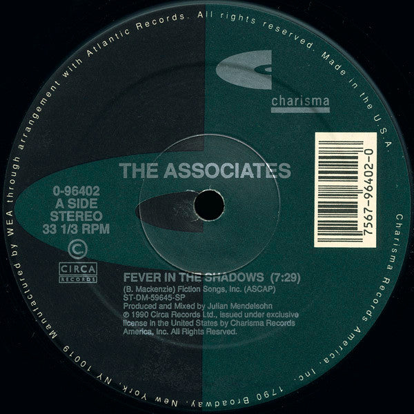 The Associates : Fever In The Shadows (12")
