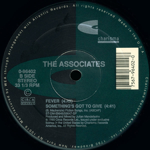 The Associates : Fever In The Shadows (12")
