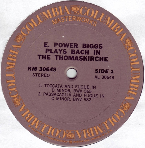 E. Power Biggs : E. Power Biggs Plays Bach In The Thomaskirche (LP, Album)