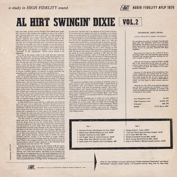 Al Hirt : Swingin' Dixie! (At Dan's Pier 600 In New Orleans) Vol. 2 (LP, Album, Mono)