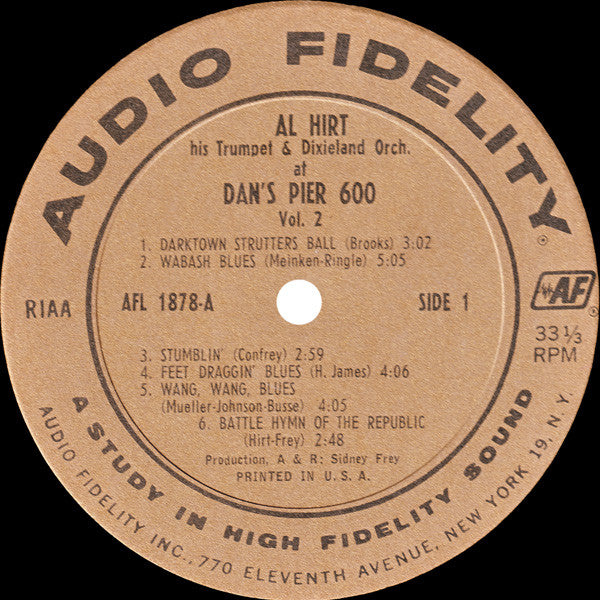 Al Hirt : Swingin' Dixie! (At Dan's Pier 600 In New Orleans) Vol. 2 (LP, Album, Mono)
