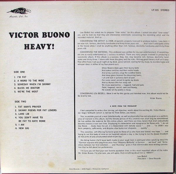 Victor Buono : Heavy! (LP, Album)