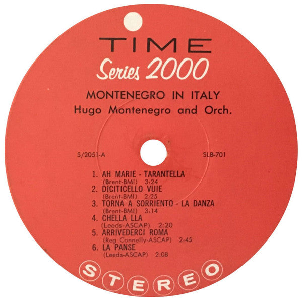 Hugo Montenegro : Montenegro In Italy (LP)
