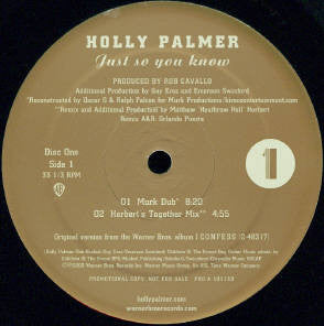Holly Palmer : Just So You Know (2x12", Promo)
