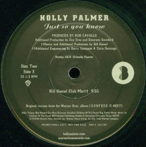 Holly Palmer : Just So You Know (2x12", Promo)