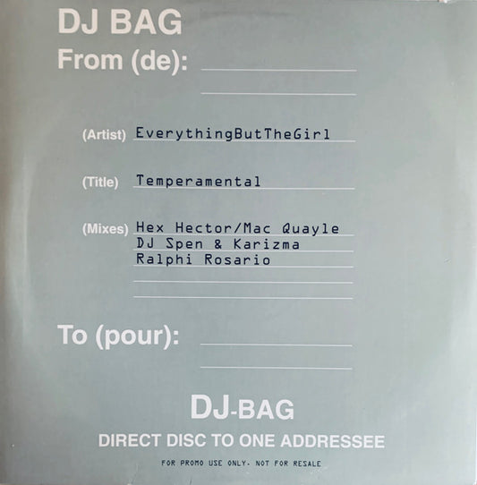 Everything But The Girl : Temperamental (2x12", Promo)