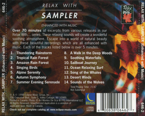Unknown Artist : Relax With...Sampler (Enhanced With Music) (CD, Smplr)