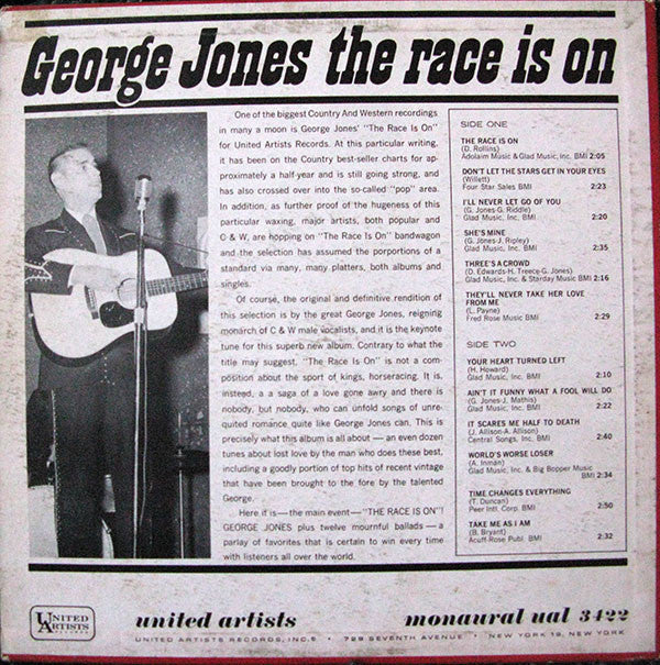 George Jones (2) : The Race Is On (LP, Comp, Mono)