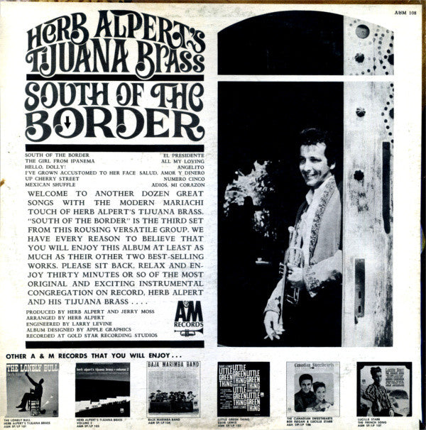 Herb Alpert & The Tijuana Brass : South Of The Border (LP, Album, Mon)