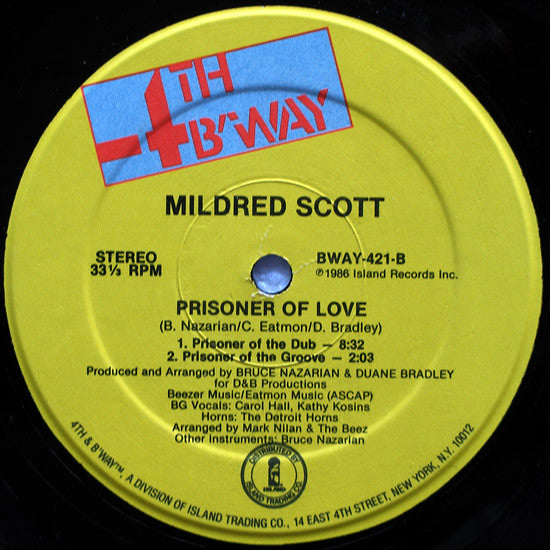 Millie Scott : Prisoner Of Love (12")