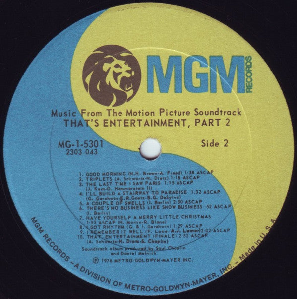 Various : Music From The Motion Picture Soundtrack - That's Entertainment, Part 2 (LP, Comp, PRC)