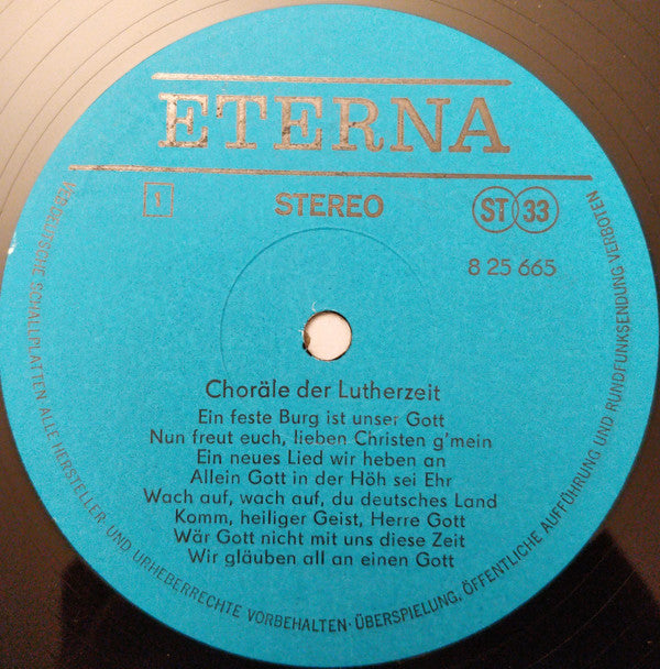 Various : Choräle Der Lutherzeit (LP, RP)