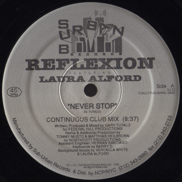 Reflexion (2) Featuring Laura Alford : Never Stop (12")