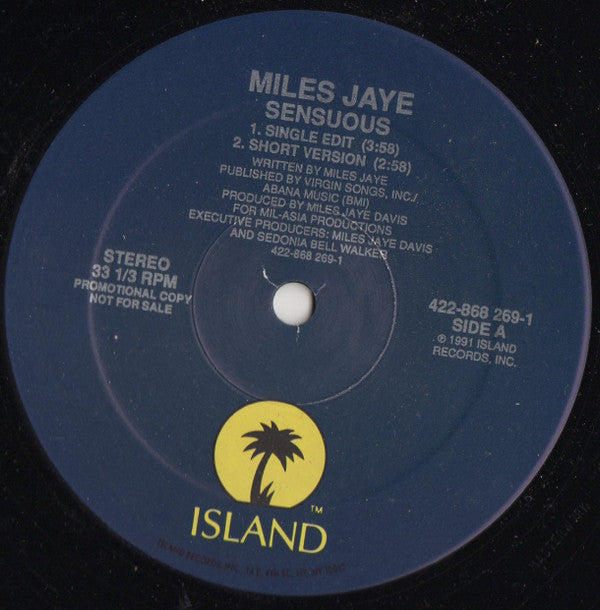 Miles Jaye : Sensuous (12", Promo)