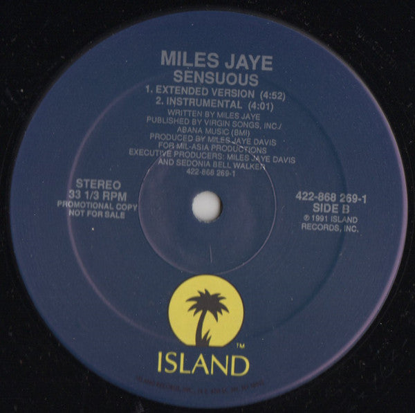 Miles Jaye : Sensuous (12", Promo)