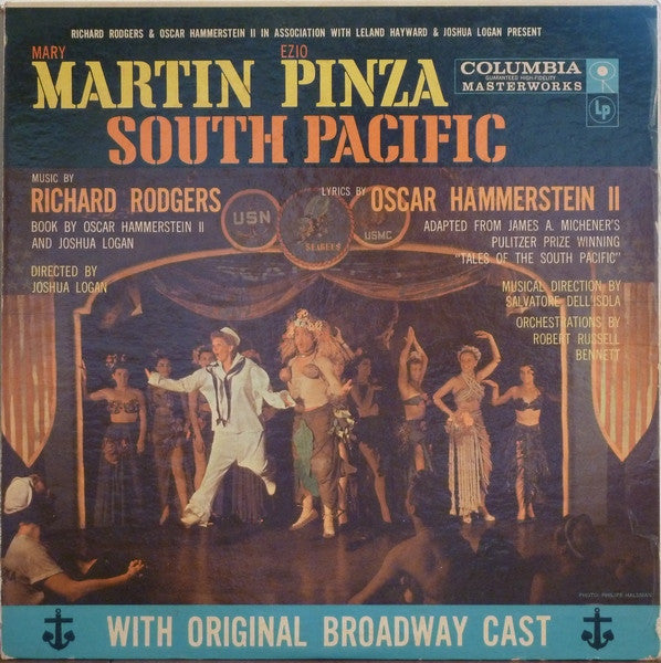 Mary Martin, Ezio Pinza, Rodgers & Hammerstein With "South Pacific" Original Broadway Cast : South Pacific (LP, Album, Mono, RE, Gat)
