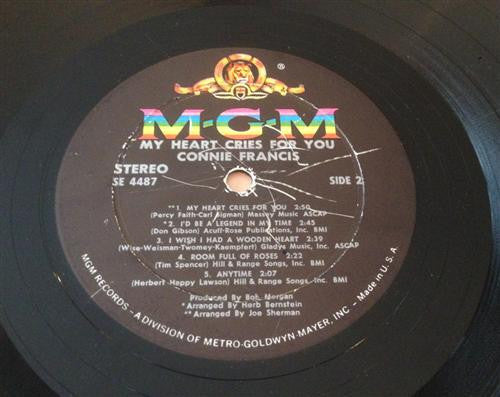 Connie Francis : My Heart Cries For You (LP, Album)