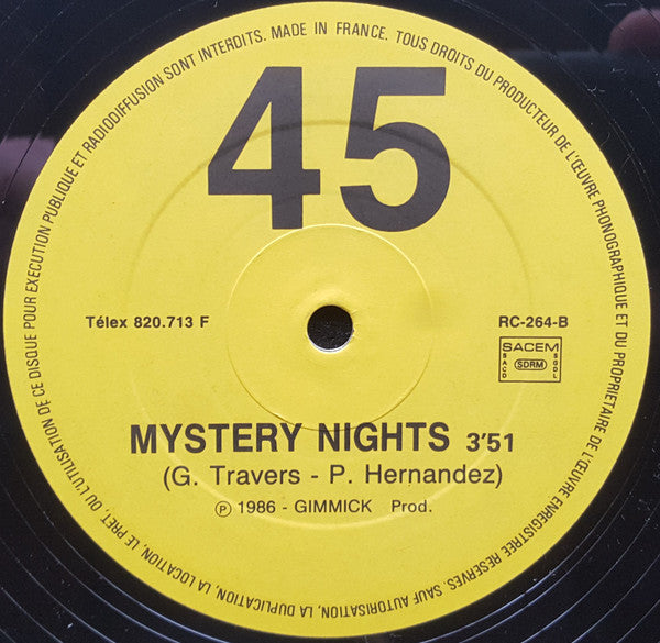 Patrick Hernandez / Garry Robert Travers : Born To Be Alive / Mystery Nights (12")