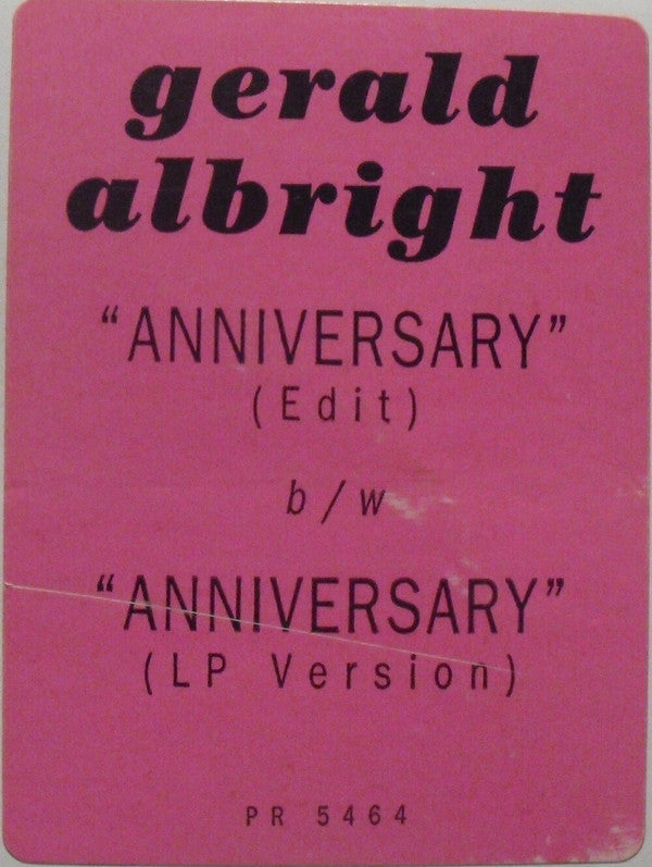 Gerald Albright : Anniversary (12", Single, Promo)