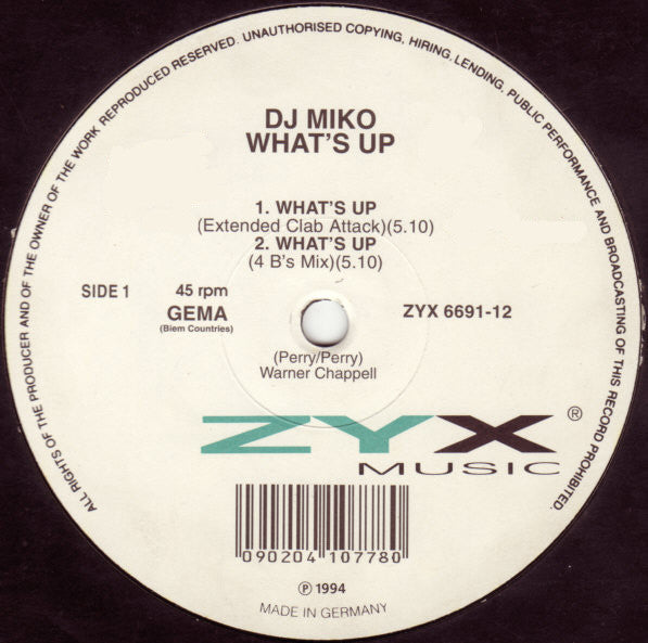 DJ Miko : What's Up (12")