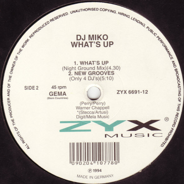 DJ Miko : What's Up (12")