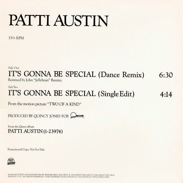 Patti Austin : It's Gonna Be Special (12", Promo)