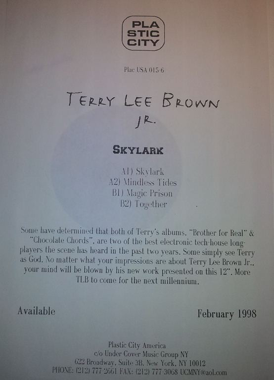 Terry Lee Brown Jr. : Skylark (12", W/Lbl)