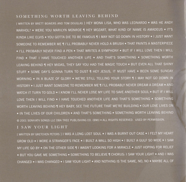 Lee Ann Womack : Something Worth Leaving Behind (HDCD, Album)