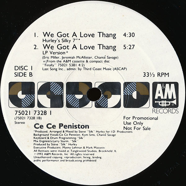 Ce Ce Peniston : We Got A Love Thang (2x12", Promo, Gat)