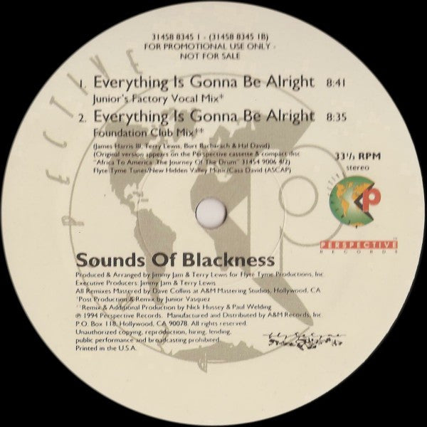 Sounds Of Blackness : Everything Is Gonna Be Alright (2x12", Promo)