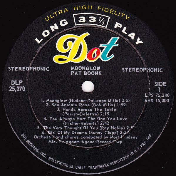 Pat Boone : Moonglow (LP, Album)