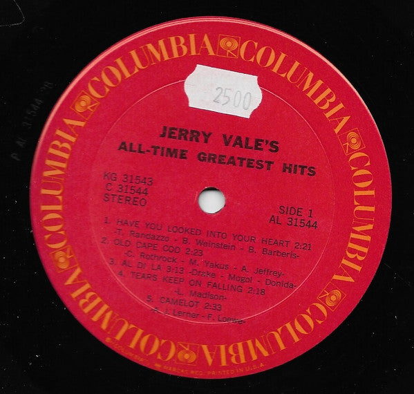 Jerry Vale : Jerry Vale's All-Time Greatest Hits (2xLP, Comp)