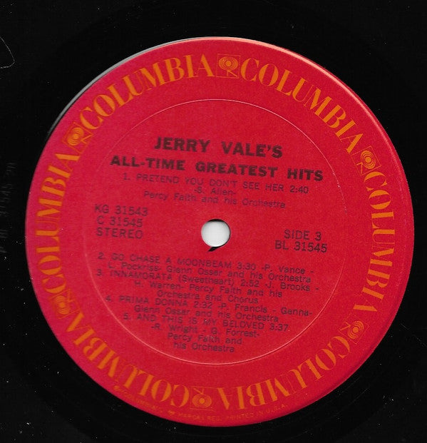 Jerry Vale : Jerry Vale's All-Time Greatest Hits (2xLP, Comp)